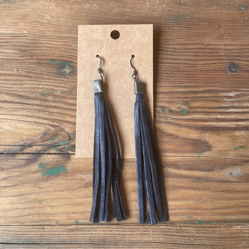 Leather Fringe Earrings